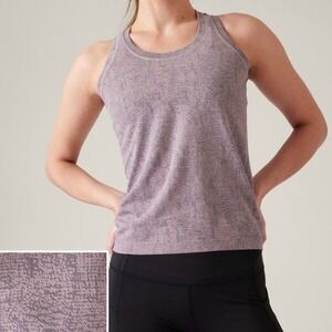 Athleta Momentum Allure Racerback Tank Pink Gray Heathered Athletic Womens Small